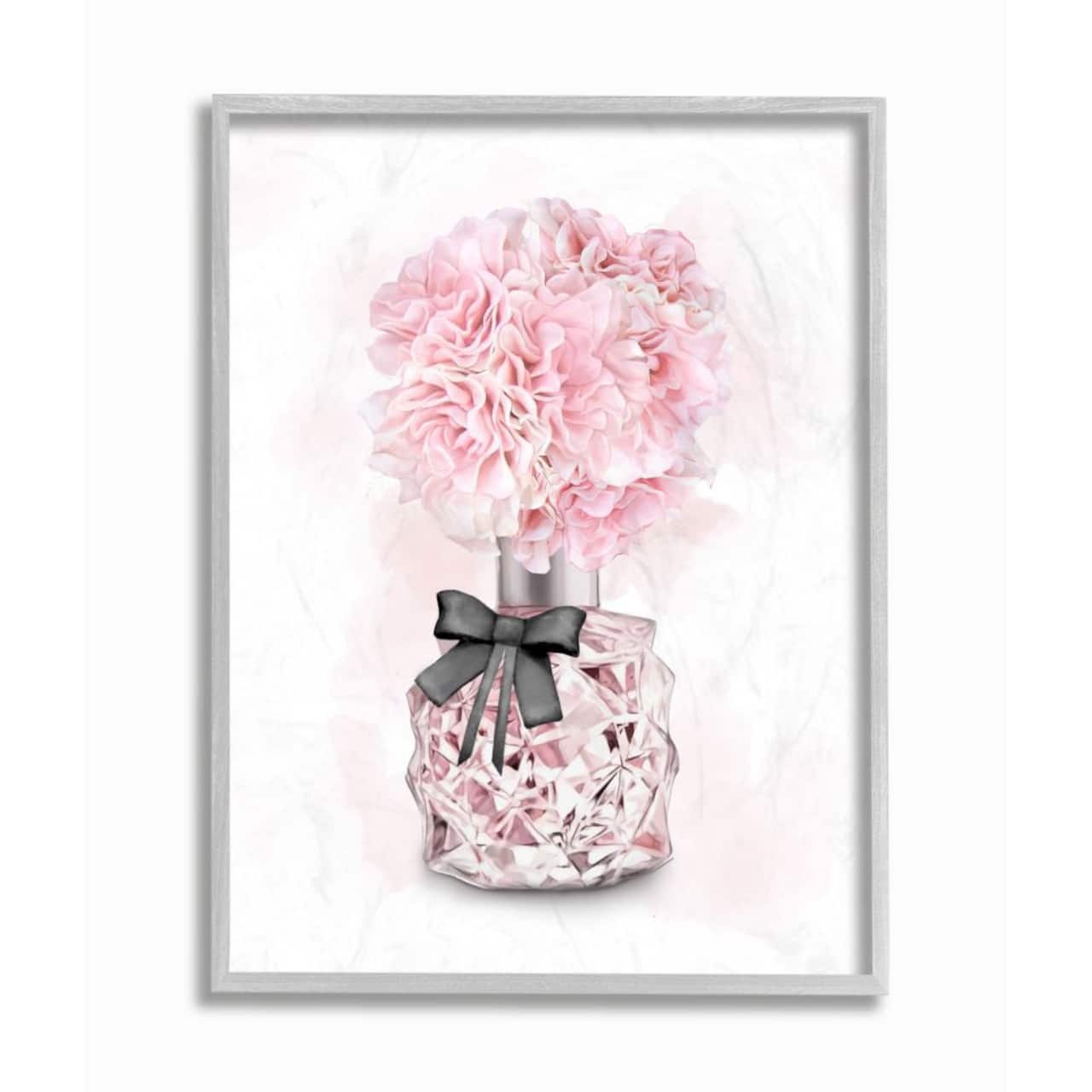 Stupell Industries Pink Flower Perfume Glam Fashion Design Framed Wall Art